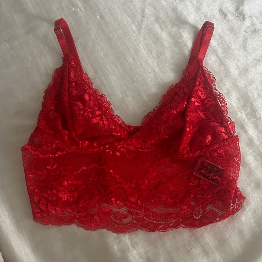 SHEIN Red Lace Bralette